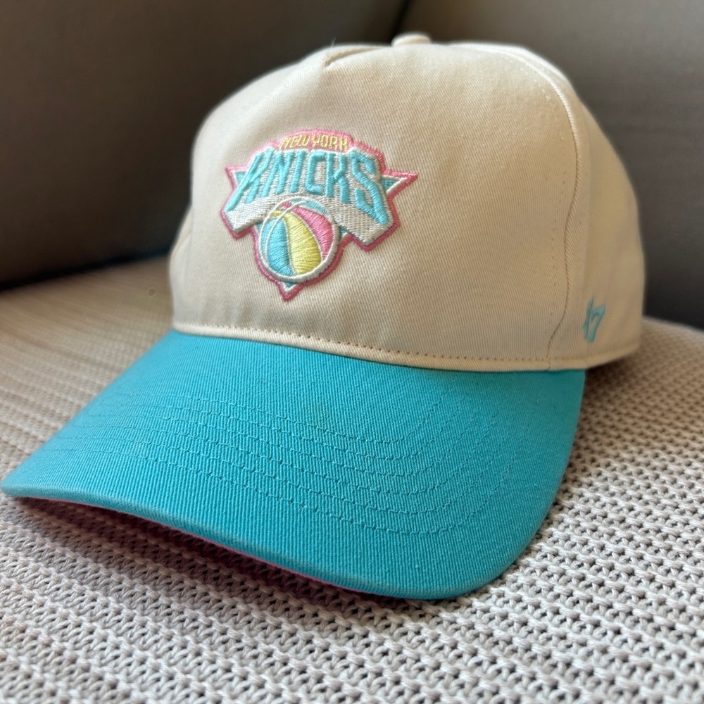 47 Brand x Local Hoops Knicks Cap with Teal and Cream